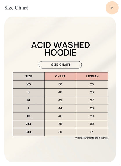 Unisex Acid Washed Hoodie